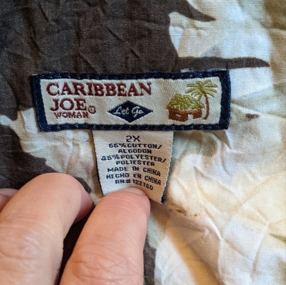 Caribbean Joe Hawaiian Button Up 2XL womens - Picture 8 of 8